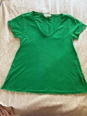 American Vintage Kelly Green V-Neck Short Sleeve Top - Green Size M